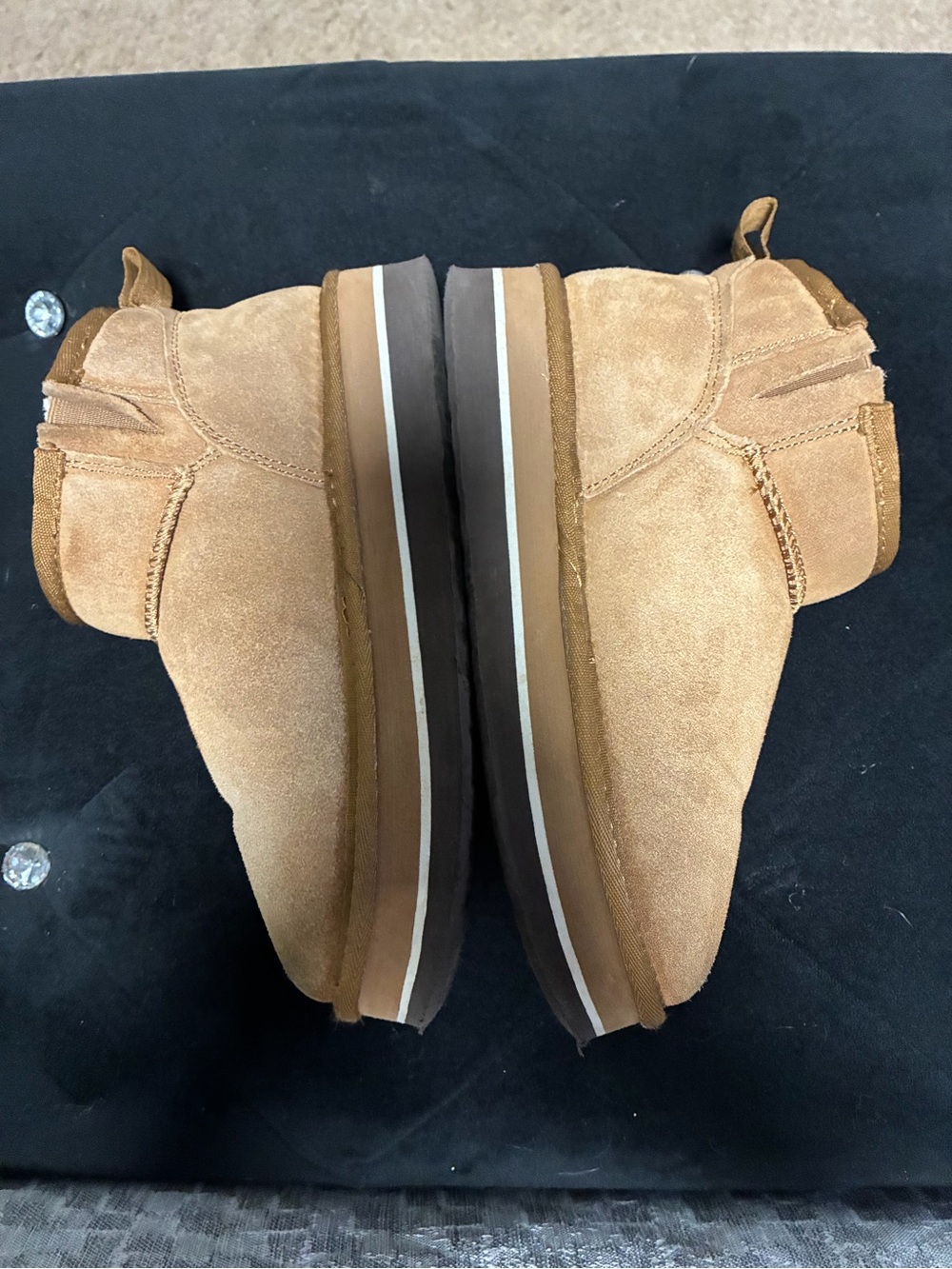 BearPaw Kids Chestnut Suede Shearling 4 - Picture 7 of 8